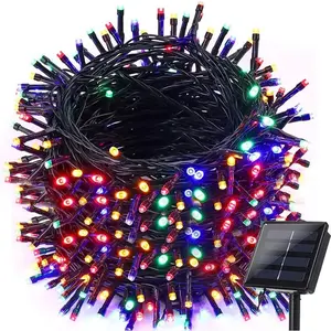 Solar Christmas Lights Outdoor 72FT 200 LED Solar Fairy String Lights 8 Modes for Garden Patio Bush Party Wedding Holiday Tree Decorations Multicolor IP65 Rated