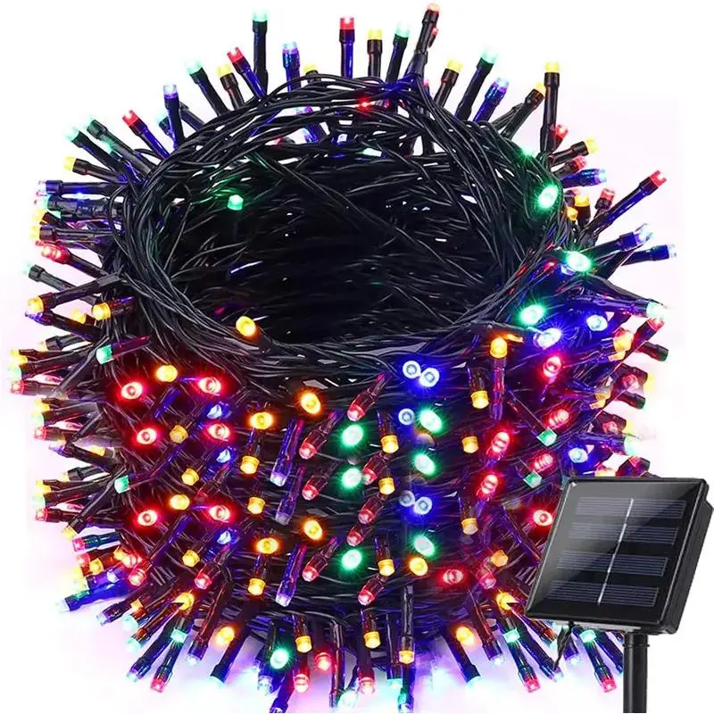 Outdoor Solar Christmas String Lights - 72FT 200LED Multicolor, IP65 Rated Waterproof, 8 Modes, Auto On/Off, Built-In Memory Chip, Camping Hiking Garden Patio Holiday Decor Accessories, Solar Outdoor Lights, Energy Efficient