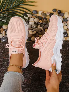 Spring Summer New Women's Dad Shoes Breathable Mesh Sneakers, Thick Sole Height Increasing Comfort Sport Casual Shoes, Lightweight Sneakers, Casual Lifestyle Sneaker, Fashion Sneakers