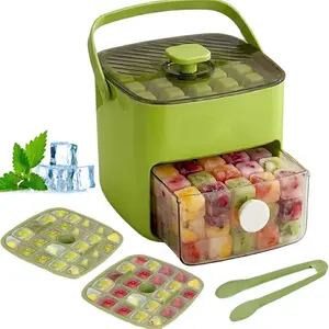 Large Capacity Dual Layer Ice Tray, 48 Compartments, Food Grade Material, Includes Fridge Box, Easy Clean Design, Ideal for Home, Office, Outdoor Use, Ice Cube Tray, Ice Cubes Maker