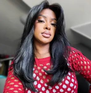 Jessie's Wig Curtain Bangs Face Framing Wavy Layered Glueless Effortless Wig Skip Hairstylist Pre Cut Lace