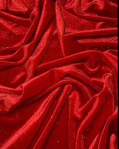 Red Shimmery Stretch Velvet