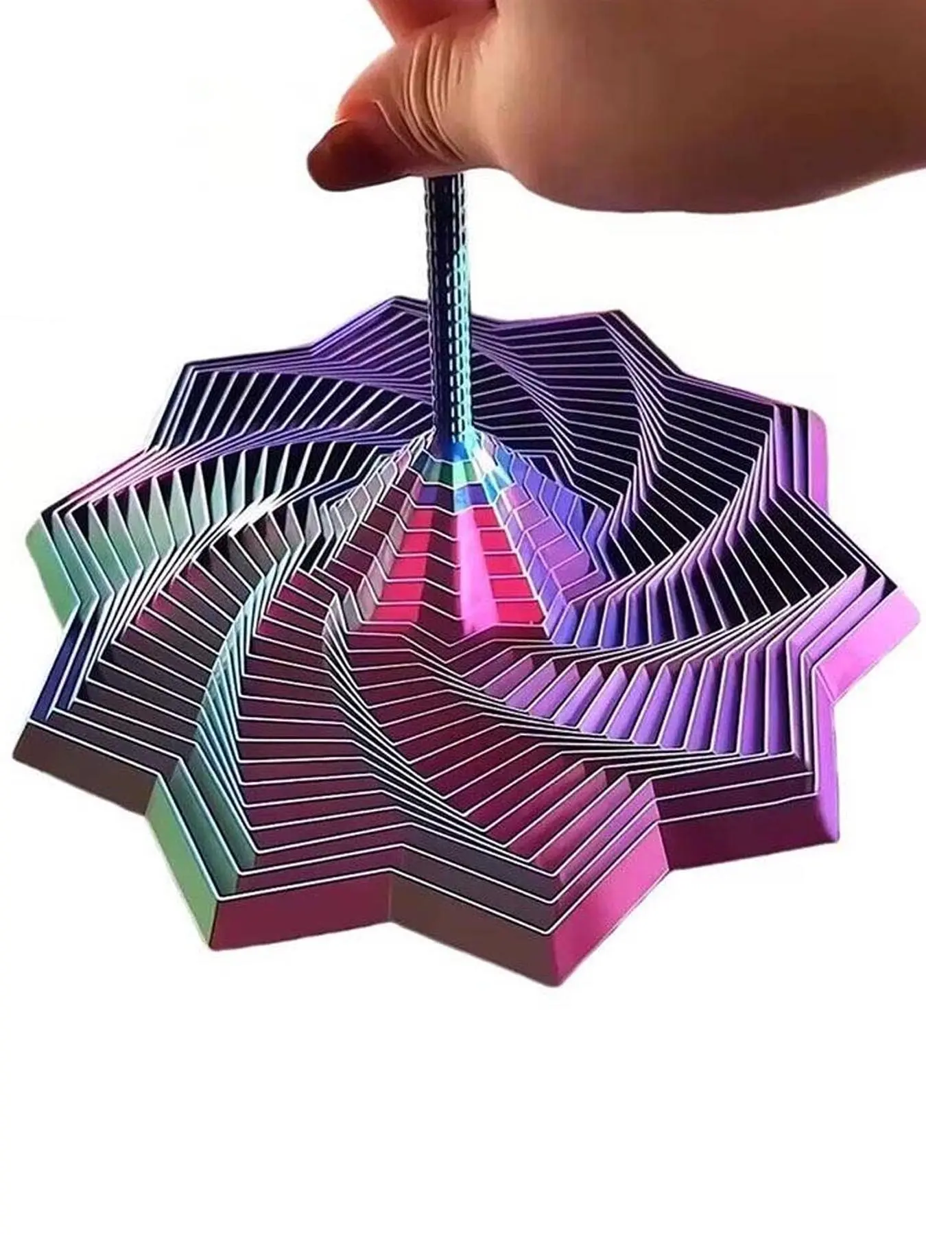 1pc 3D Printed Expanded Sensory Fidget Star, Fractal Fidget Hexagon with Handles, New Star Shaped Fidget Toys for Office Desktop, Decompression Toys Stress Relief Whirling Spiral