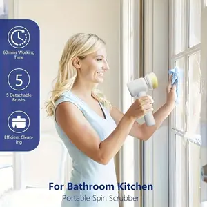 Electric Cleaning Brush Set – Multi-functional Cordless Handheld Scrubber, USB rechargeable, medium hardness, highly effective cleaning, suitable for cleaning kitchens, sinks, shoes, bedrooms, cars, and bathrooms – the perfect holiday gift for family.