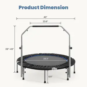 "Sweet Furniture Foldable Mini Trampoline for Adults – 40''/48'' Rebounder with Adjustable Bar for Ultimate Cardio, Strength, & Fun Workouts!" Does not apply