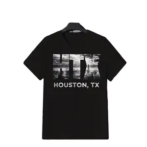 Men's Houston Texas Skyline T-Shirt HTX Downtown Cityscape Classic Retro Style Crew Neck Short Sleeves Machine Washable Casual SportWear Comfortable Tee Graphic Print All-Season Top - Menswear vintage