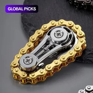 Trendy Stress Relief Finger Chain Gear Fidget Spinner, Mechanical Metal Sensory Stress Reliever Toy for Anxiety Relief, Durable Design, Perfect Gift Idea #GLOBAL PICKS