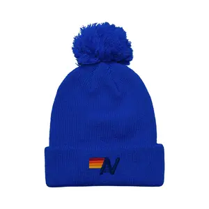 LOGO POM RIB BEANIE - ROYAL