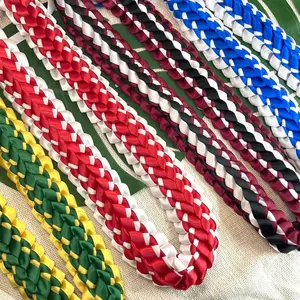 Graduation Stole & Honor Cord Set – Braided Ribbon Lei, Multi Color for High School College, Custom Colors Available