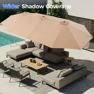 SUPERJARE 13FT Umbrella Outdoor Patio, Double sided Pool Umbrellas with Fade Resistant Canopy, Large Table Umbrella for Deck, Market, Backyard