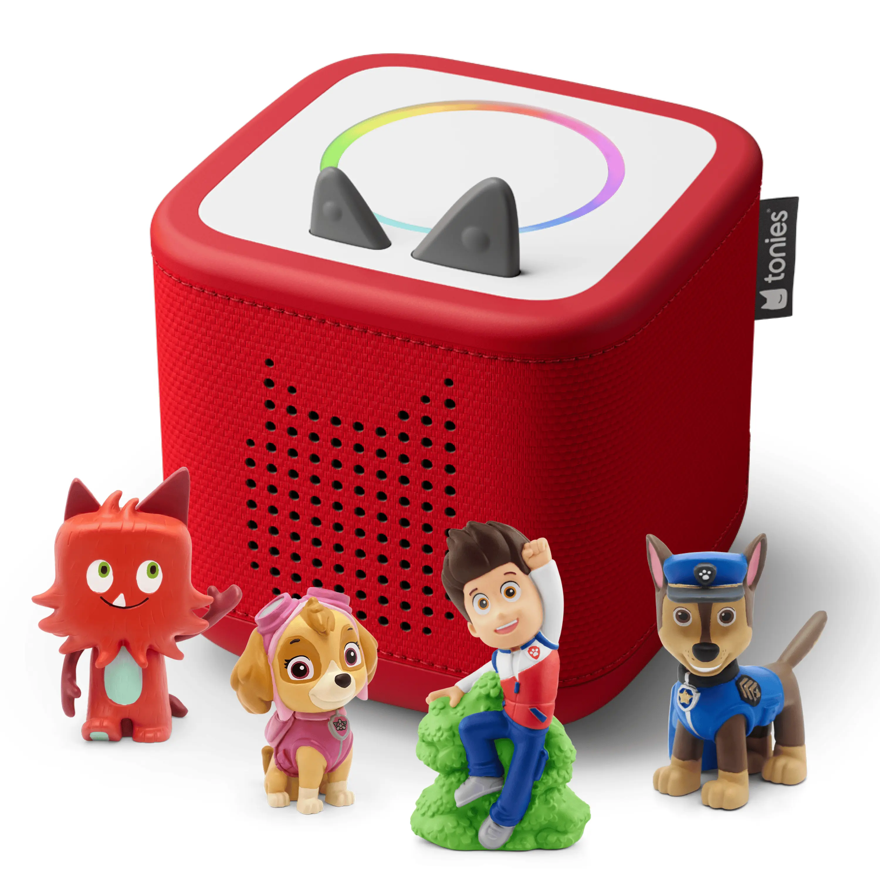 Sunset Red Toniebox 2 PAW Patrol Bundle with Ryder, Chase, Skye, and Monster Creative Tonies | For Kids Ages 3+