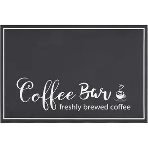 Dish Drying Mat, 12"x20" Absorbent Coffee Bar Mat for Countertops, Coffee Bar Accessories with Coffee Cup Pattern for Kitchen Counter Coffee Maker Coffee Pot Dining Room Decoration