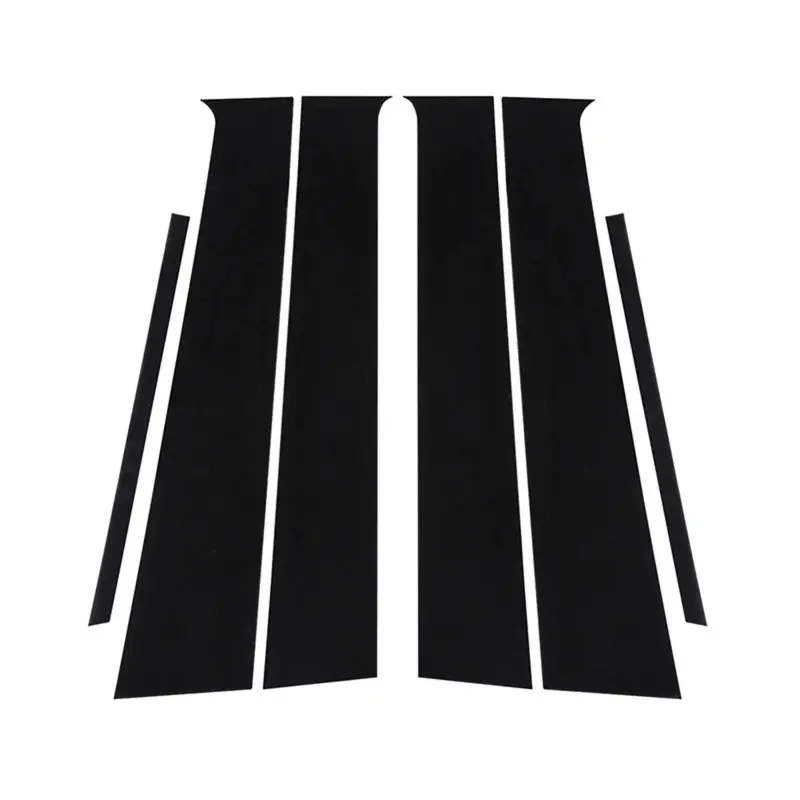 For Nissan Versa 2012-2019, 6pcs Glossy Black Car Pillar Posts Window Door Side Trim Cover Sticker Decal