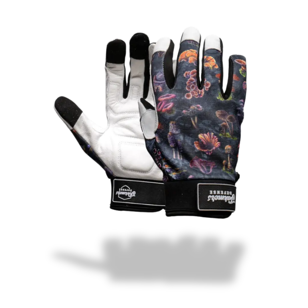 FARMER'S DEFENSE Leather Gloves | Thorn Proof & Puncture Resistant | Durable Grip, Breathable | Gardening, Landscaping, DIY - Fungi