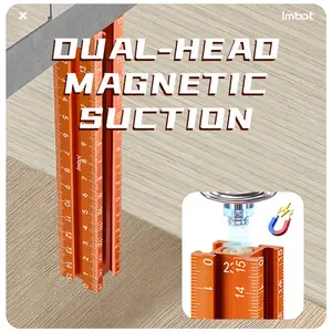 IMBOT Four-Sided Ruler Celling Leveling Ruler with Aluminum Alloy Wall& Magnetic Floor Tile Height Gauge Measurement Industrial Measuring Instrument for DIY Woodworking Carpentry Furniture Making and Construction   Hardware Tool