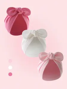 3pcs Infant And Newborn Hat, Soft Infant/Newborn Tie Head Cover Turban Cap Swaddle Hats