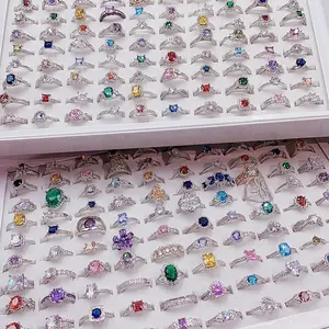 30pcs Gorgeous Shiny Cubic Synthetic Cubic Zirconiaia Ring, Wedding Engagement Promise Ring Anniversary Ring, Holiday Gift