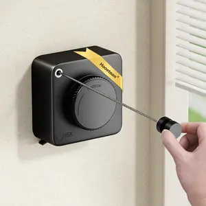 15.1 Ft 40LB Heavy-Duty Retractable Clothes Line-Household Invisible Clothesline Wall Mounted Indoor and Outdoor Clotheslines-Durable, Space-Saving, and Easy to Install Laundry Line Solution Accessories