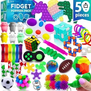 Fidget Poppers Pack – 50 Pcs Fidget Toys, Party Favors for Kids 8-12, Stocking Stuffers, Bulk Sensory Toys for Classroom Treasure Box Prizes, Goodie Bags, Birthday Gifts