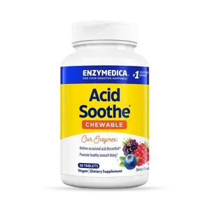 Enzymedica, Acid Soothe Chewable, Promotes Relief from Heartburn and Indigestion While Helping to Strengthen the Stomach Lining, Vegan, Non-GMO