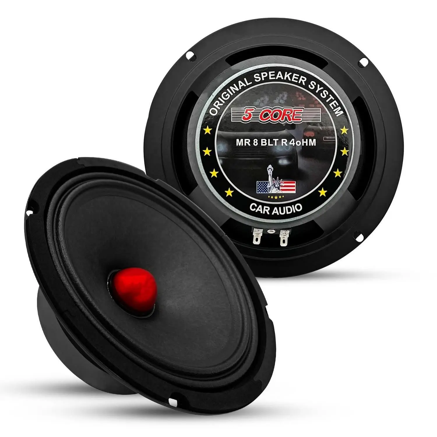 5 Core 8 in Car Audio Subwoofer Speaker, 500W Power Mid-Range 4Ohm Deep Bass Replacement Driver