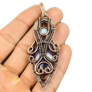 Handmade Ammonite, Octopus, Stingray Wire Wrapped Pendants