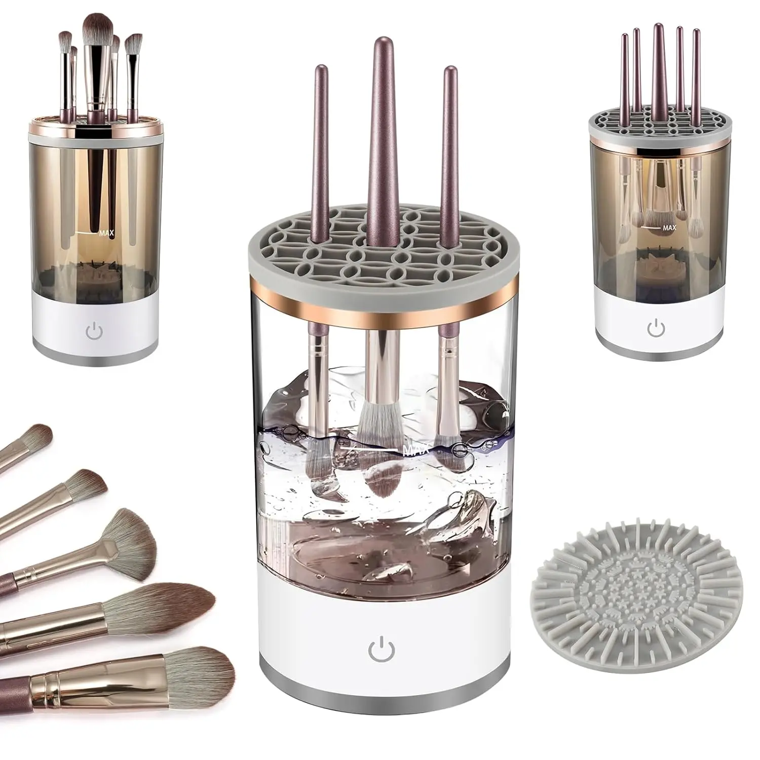 Electric Makeup Brush Cleaner and Dryer, Deep Cleans Cosmetic Brushes in Seconds, Fits All Sizes, Professional Beauty Tool for Women, Gift