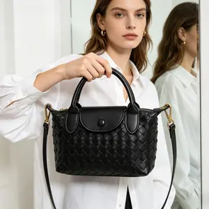 2026 New PU Leather FashionCommuter Messenger Bag, Women's topHandle Handbag Fashion Travel Daily Satchel,Small Woven Crossbody Bags Purse for WomenTrendy Leather Dumpling Lightweight MiniHandbag,small mimi bags.