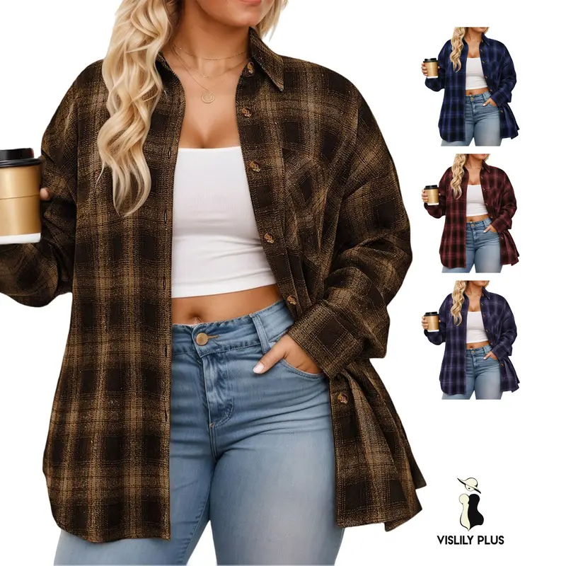 oversized flannel shirt - TikTok Shop