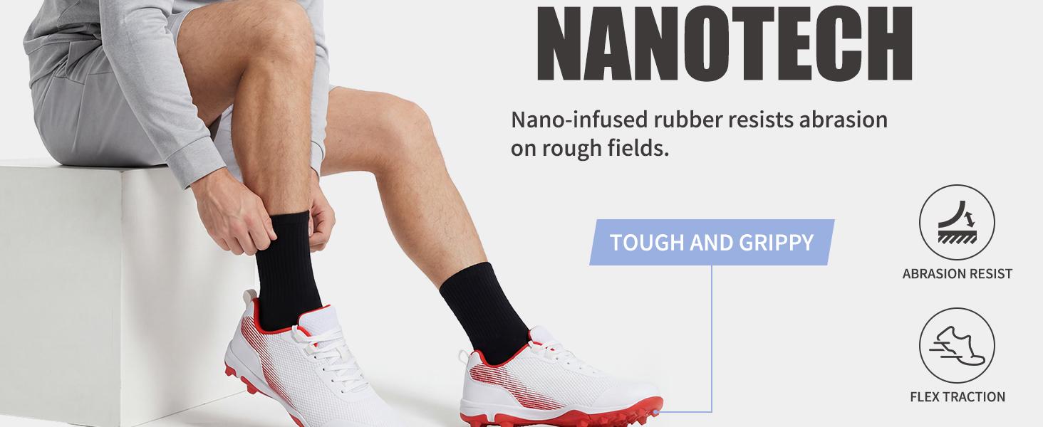 Baseball Cleats Men Molded Rubber Studs Mens Softball Shoes Turf Dirt Fields