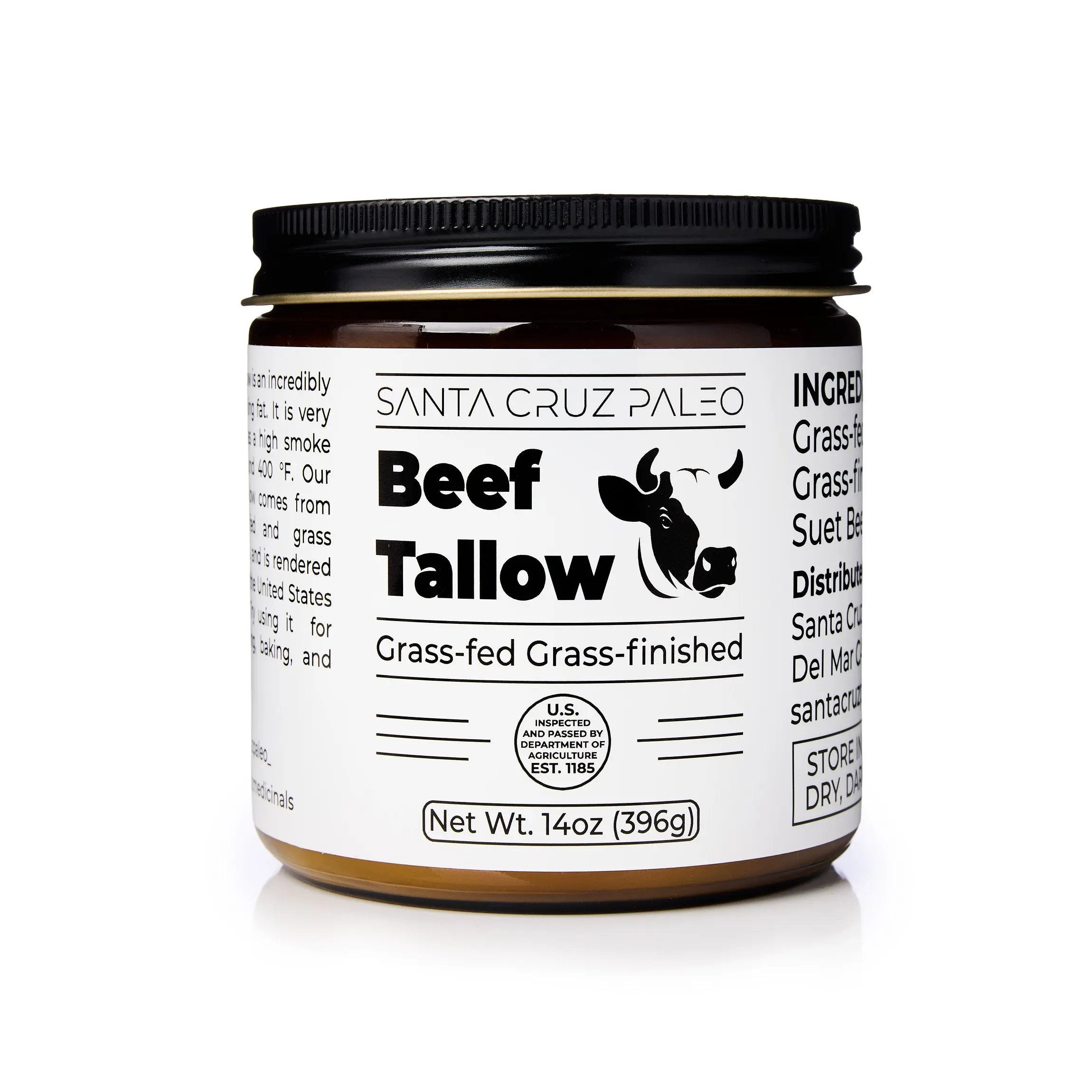 Santa Cruz Paleo Beef Tallow Jar for Cooking 14oz Santa Cruz Paleo Beef Tallow Jar for Cooking 14oz