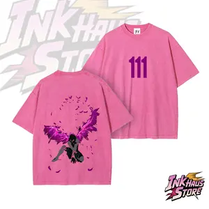 Purple Demon Wings of *Blue Lock*--Short Sleeve Cotton Unisex Retro wash Tee
