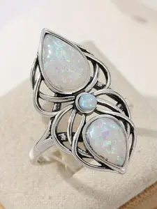 Creative Retro Bohemian Style Ring, Waterdrop Shape Jewelry for Festivals, Fashion Accessory for Parties, Trendy All-match & Exquisite Jewelry for Birthday Gift, Boho style rings