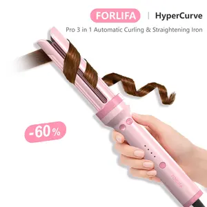 FORLIFA-Pro HyperCurve:Pro 3 in 1 Automatic Curling&Straightening Iron,AirBlow Tech with Cooling Air,1.1billion Negative Ions,72H Hold,Triple Hair Protect&Burn-Free,Automatic Shut-Off,2-Way Rotation,Anti-Scald,Anti-Tangle,TikTokShopSpringGlowUp