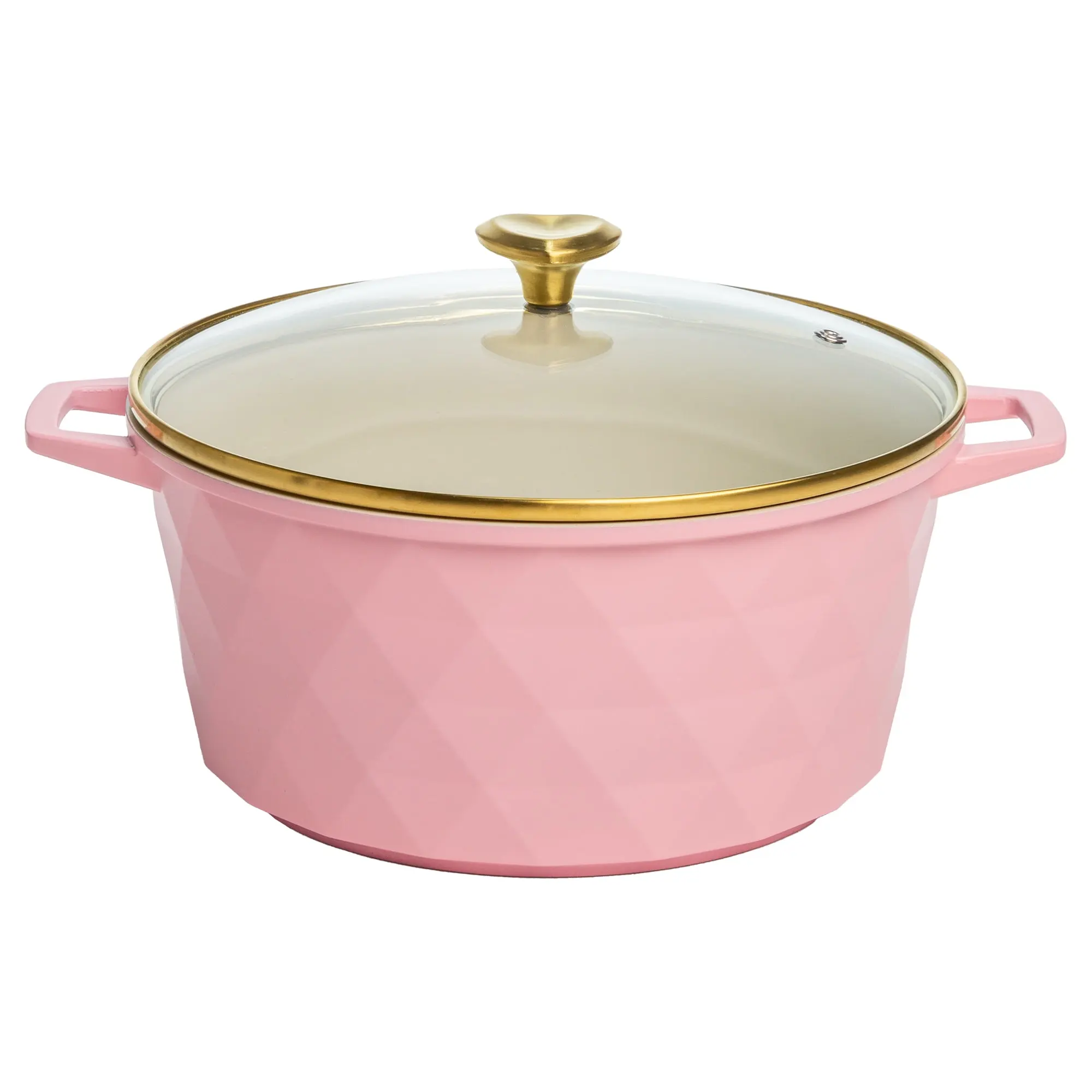 Paris Hilton 4.6 Quart Ceramic Nonstick Dutch Oven Pot with Lid, Dishwasher & Oven Safe, Pink