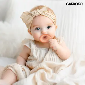Garkoko Infant Pacifiers for Breastfed Babies - BPA-Free Silicone, Breathable, Easy to Clean, 4-Pack