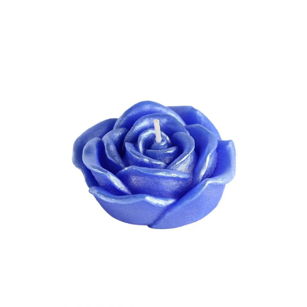 212 MAIN 3 in. Round Flower Shape Water Floating Wax Candles - 12 Pieces/Box, Handpoured Colored Wax, Long-Burning, Multi-Scent Options (Unscented, Lavender, Rose, Blue), Home Decor Accent
