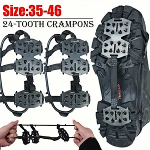 24 Teeth Ice Gripper - Anti Slip Ice Claw - Ice Gripper Spike Grips Cleats - Non Slip Shoe Cover - Outdoor Climbing Snow Over Shoes Covers - Hiking Climbing Shoe Spikes