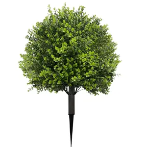 1pcs Realistic Artificial Tree with Ground Stake, UV Resistant Bushes, Artificial Outdoor Plants, Outdoor Faux Plants, Indoor Outdoor Spring Summer Garden Decor, Balcony Yard Decoration