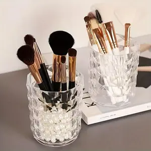 Diamond Texture Makeup Brush Storage Box - Desktop Makeup Storage Box, Cosmetic Storage Box, Suitable for Makeup and Home Decoration Purposes