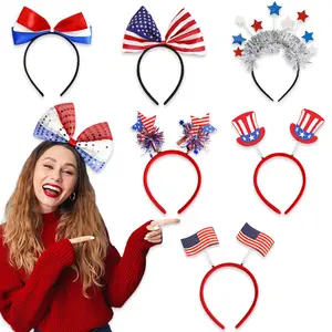 American Flag Themed Headband – Star & Tassel Decor for World Cup