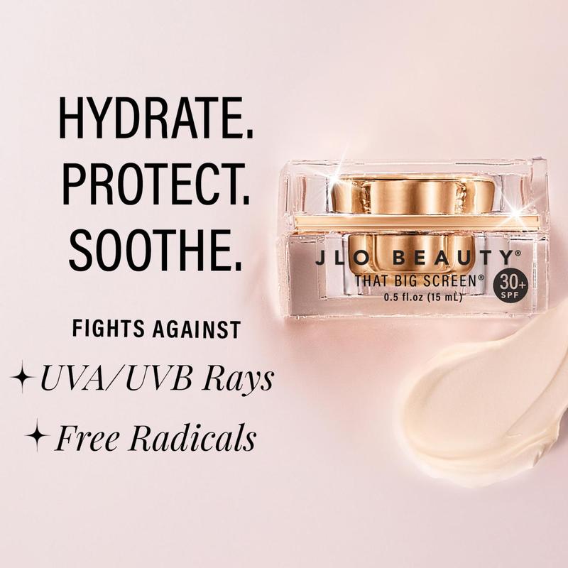 JLO BEAUTY SPF 30 Face Moisturizer Sunscreen - That Big Screen Daily Facial Sunscreen, Lightweight No White Cast, Hyaluronic Acid, Broad Spectrum UVA UVB, Makeup Primer, All Skin Types from JLo Beauty
