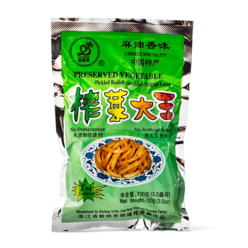 Da Xing Preserved Vegetable Pickled Radish Shredded, Original Flavor 100 g