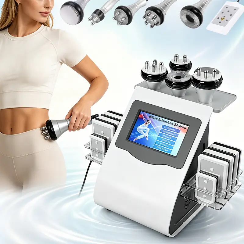 6-in-1 Ultrasonic Massage Device - Adjustable Mild Facial & Body Massager,    multifunctional cavitation    machine   Professional Daily Household Deep   Tissue  Care Equipment, Summer Beauty Recommendation relaxation tool