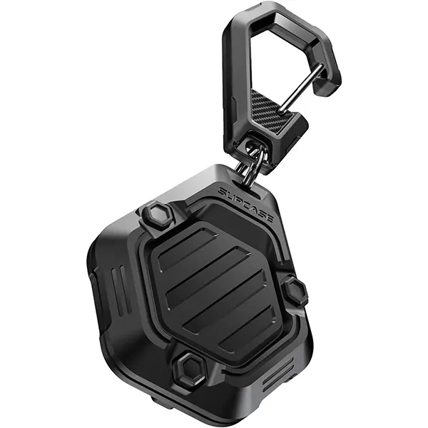 SUPCASE for Apple AirTag 2nd Gen (2026) & 1st Gen (2021) with Keychain Carabiner, Shockproof Soft Silicone Protective AirTag Holder Accessories for Dog Cat Collar, Keys, Luggage (4 Pack, Dark)