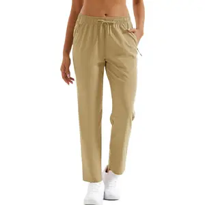 Women's Hiking Pants Lightweight Quick Dry UPF 50 Water Resistant Elastic Waist Golf Travel Pants Zip PocketsGift
