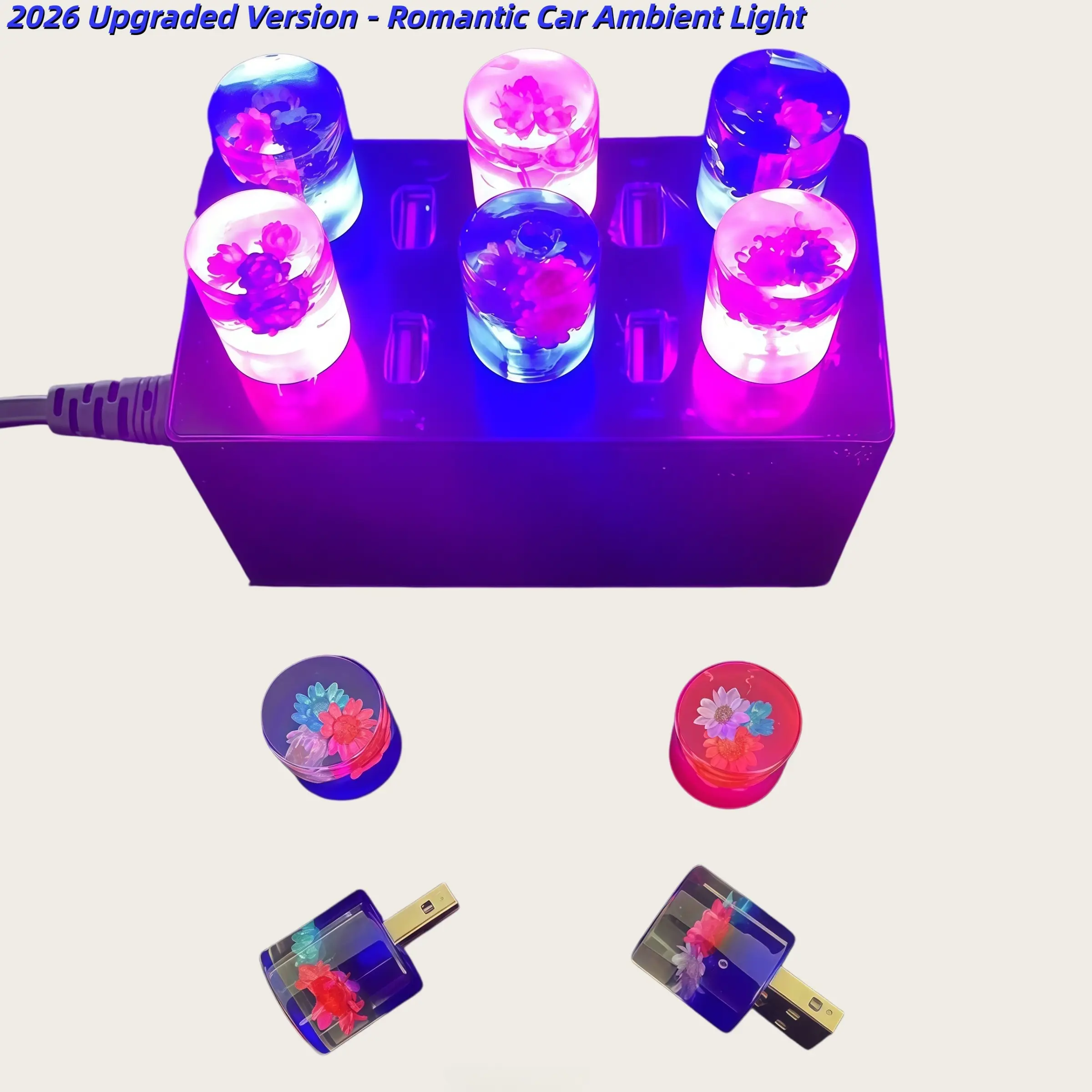 Car USB Night Light LED Constant Brightness Portable Plug-And-Play Car & Bedroom Ambient Light Atmosphere Lamp, Energy Efficiency Grade a, Car Accessories