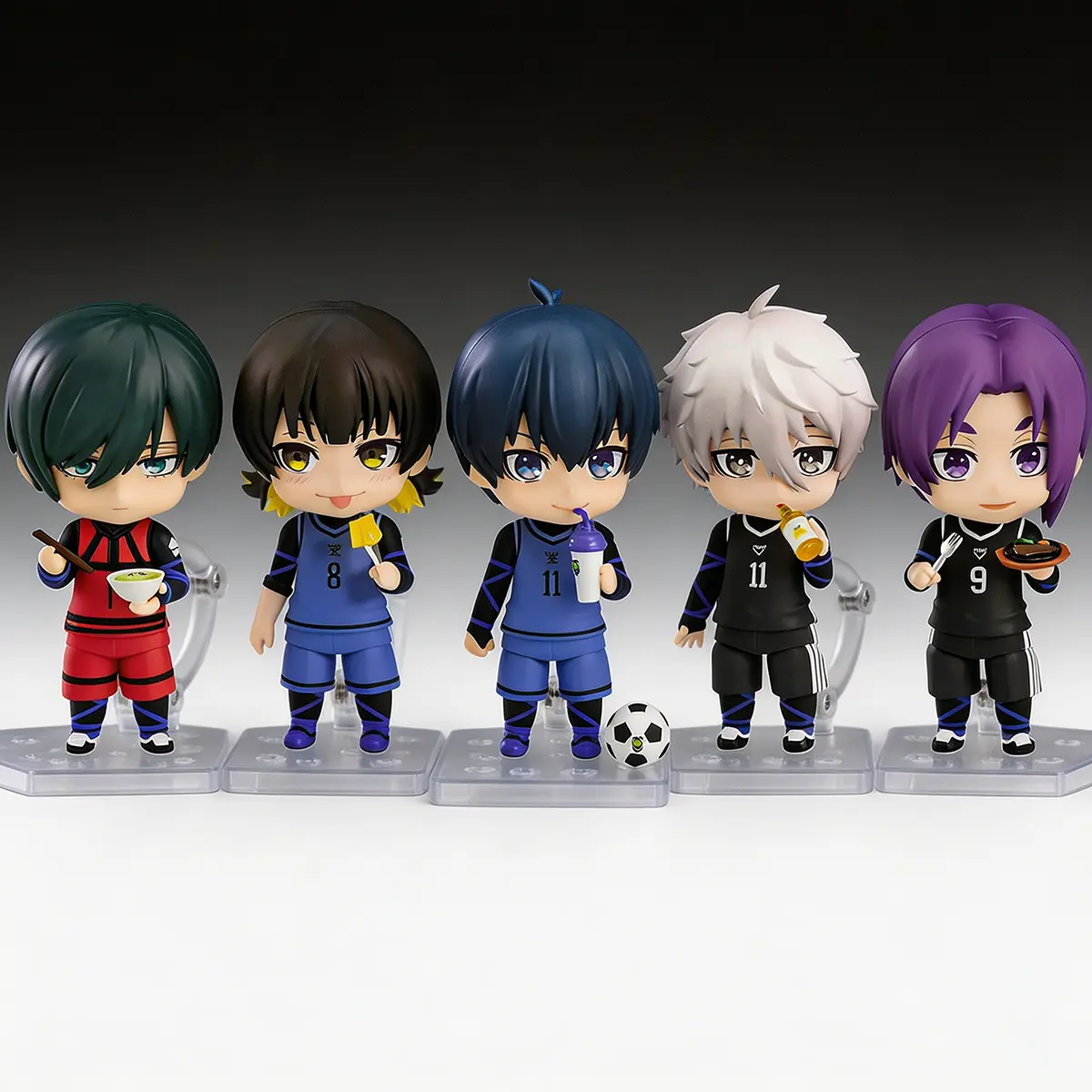 Blue Lock Anime Chibi Articulated Decorative Collectible Action Figure Set - PVC Toys with Movable Joints, Display Stand, Yoichi Isagi & More Characters, Ideal Gift for Anime Fans, Decorative Collectible Action Figures