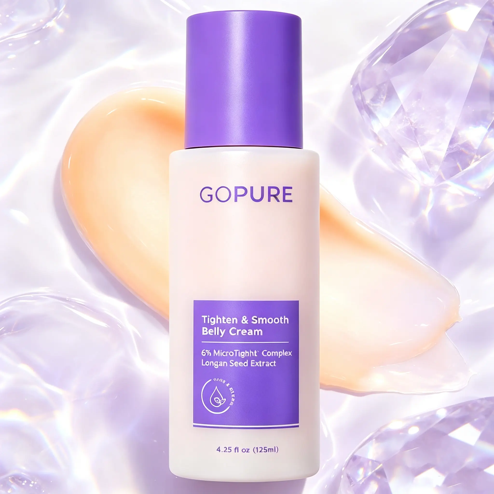 GOPURE Stretch Mark & Cellulite Cream – Clinically Tested Belly Firming Lotion with MicroTight4 Complex | Quick Absorbing, Non-Greasy Moisturizer for Postpartum, Loose Skin & Tummy Tightening, 4.25oz