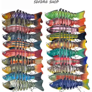 Bass Fishing Lures Multi Jointed Swimbait, Realistic Slow Sinking Segmented Crankbait with Sharp Treble Hooks, Lifelike Fishing Gear for Freshwater Saltwater Lake River Outdoor Fishing